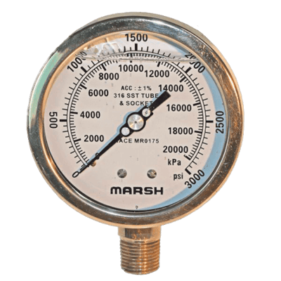 Marsh Bellofram Stainless Steel Gauge, NACE MR0175